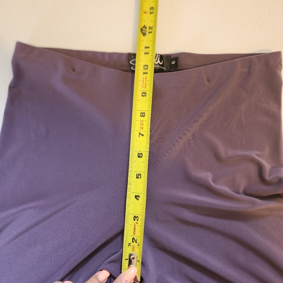 Sympli Deco Capri Pants Womens Size 6 Slim Leg Purple High Rise Stretch Pull On - Picture 9 of 10